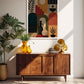 Earth & Elements contemporary geometric botanical canvas wall art featuring earthy arches, geometric patterns, botanical silhouettes and decorative vessels