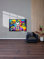 Joker Vibrant Villain Pop Art Canvas Wall Art with colourful comic-style design for modern living room décor