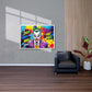 Joker Vibrant Villain Pop Art Canvas Wall Art with colourful comic-style design for modern living room décor