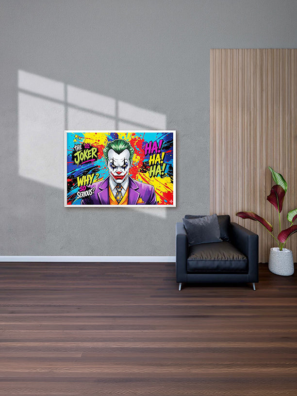 Joker Vibrant Villain Pop Art Canvas Wall Art with colourful comic-style design for modern living room décor