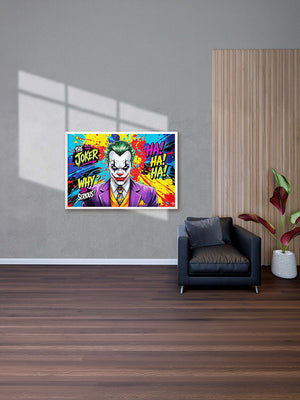 Joker Vibrant Villain Pop Art Canvas Wall Art with colourful comic-style design for modern living room décor