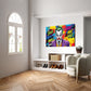 Joker Vibrant Villain Pop Art Canvas Wall Art with coloruful comic-style design for modern living room décor